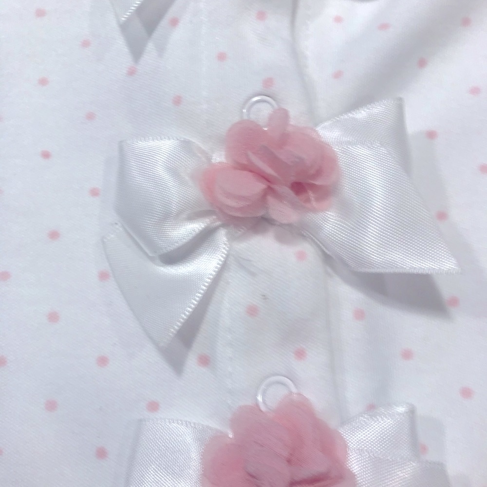NWOT 2 piece baby girl 100% Cotton pink and white matching set - Picture 6 of 7